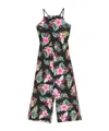 Monnalisa Floral-print Jersey Jumpsuit In Green