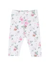 Monnalisa Floral-print Jersey Leggings In White