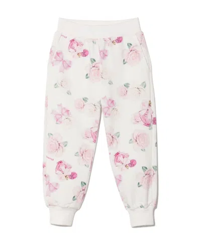 Monnalisa Floral-print Joggers In White