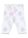Monnalisa Floral-print Leggings In 白色