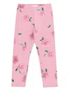 Monnalisa Floral-print Leggings In Pink