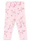 Monnalisa Floral-print Leggings In Pink