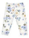 Monnalisa Baby Girls Flower Print Leggings In White