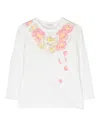 Monnalisa Langarmshirt Mit Blumen-print In White