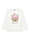 Monnalisa Floral-print Long Sleeve Top In Multi