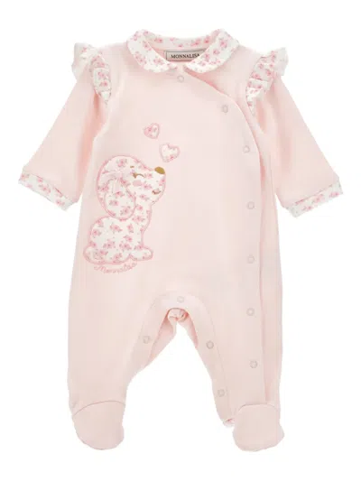 Monnalisa Babies' Floral-print Ruffled Romper