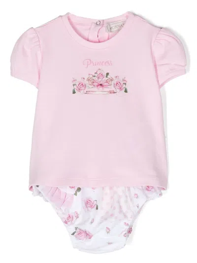 Monnalisa Babies' Floral-print Ruffled Shorts In Pink