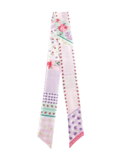 Monnalisa Floral-print Scarf In Pink