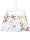 Monnalisa Floral Print Shorts In Red