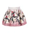 Monnalisa Rose-print Pleated Skirt In Pink