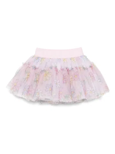 Monnalisa Babies' Floral-print Skirt In Pink