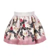 Monnalisa Rose-print Pleated Skirt In Pink