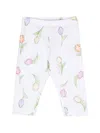 Monnalisa Floral-print Stretch-cotton Leggings In White