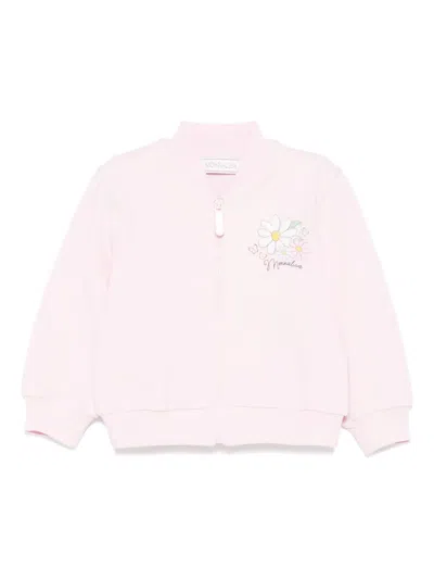 Monnalisa Babies' Floral-print Sweatshirt In Pink
