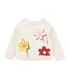 Monnalisa Sweatshirt With Maxi Flowers In White