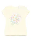 Monnalisa T-shirt Mit Blumen-print In Gelb