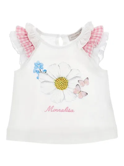 Monnalisa Babies' Floral-print T-shirt In Multi