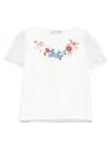 Monnalisa Floral-print T-shirt In White