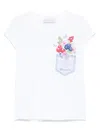 Monnalisa Floral-print T-shirt In White