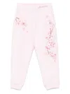 Monnalisa Floral-print Track Pants In Pink