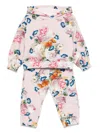 Monnalisa Floral-print Tracksuit In Pink