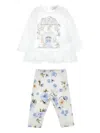 Monnalisa Floral-print Trouser Set In White