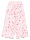 Monnalisa Floral-print Trousers In Pink