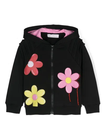 MONNALISA FLORAL-PRINT ZIPPED HOODIE
