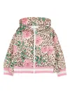 Monnalisa Floral-printed Leopard Hoodie In Multi