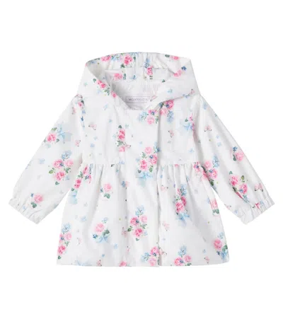 Monnalisa Kids' Floral Raincoat In White