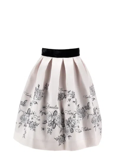 Monnalisa Kids'  Floral Skirt In Pink
