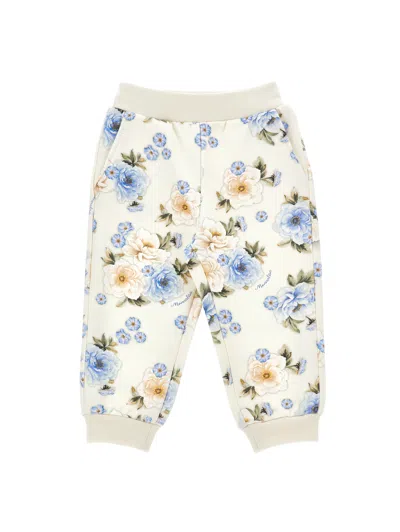 Monnalisa Kids'   Floral Sweatpants In White