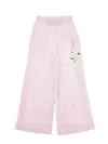 Monnalisa Floral Tracksuit Pants In Pink