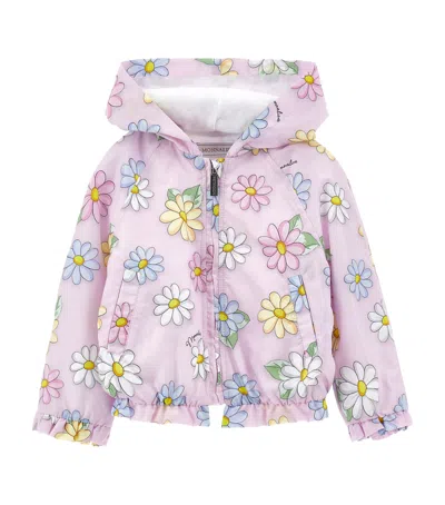 Monnalisa Kids' Floral Windbreaker Jacket In Pink