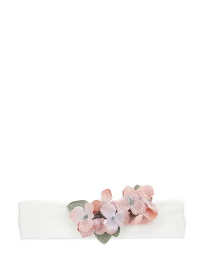 Monnalisa Babies' Floral-appliqué Headband In White