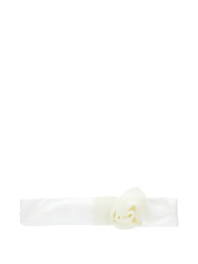 Monnalisa Babies' Floral-detail Ruched Headband In White