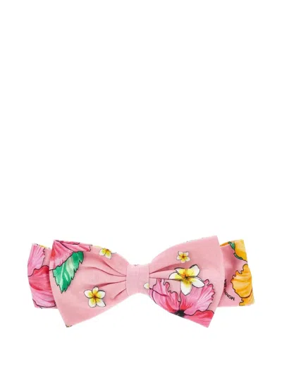 Monnalisa Floral-print Bow Headband In Pink