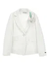 Monnalisa Flower-appliqué Blazer In White