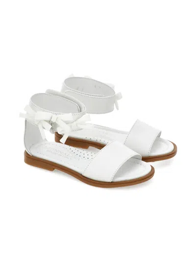 Monnalisa Kids' Flower Charm Sandals In White