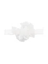 Monnalisa Flower-detailing Cotton-blend Headband In White