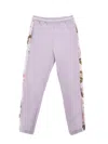 Monnalisa Flower Fleece Joggers In Wisteria