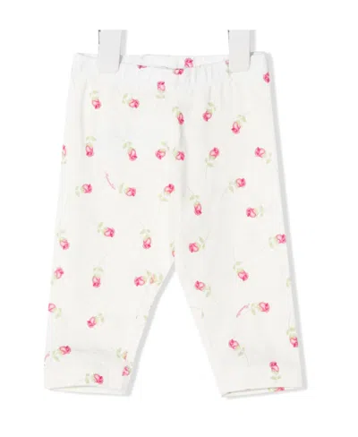 Monnalisa Flower Print Trousers In White