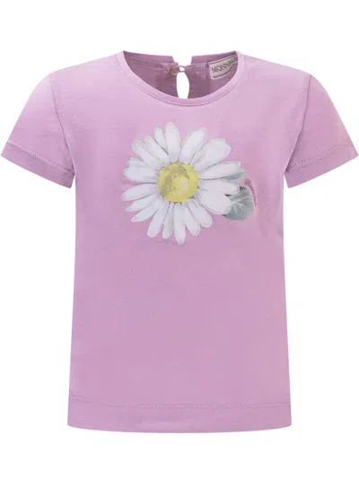 Monnalisa Kids' Flower T-shirt In Glicine