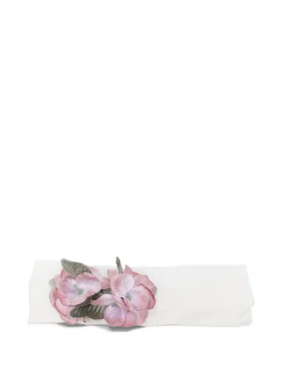 Monnalisa Kids' Flower-embellished Headband In White
