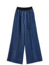 Monnalisa Flowing Denim Trousers In Blue