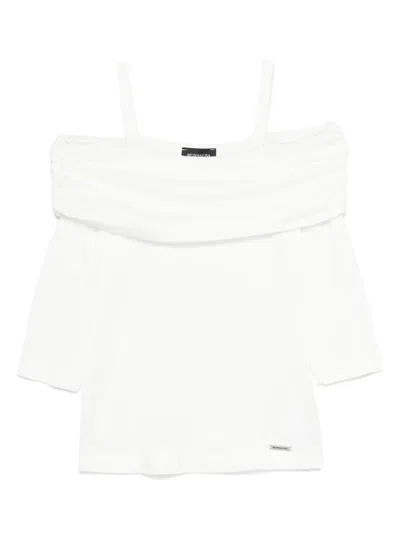 Monnalisa Kids' Folded-edge Top In White