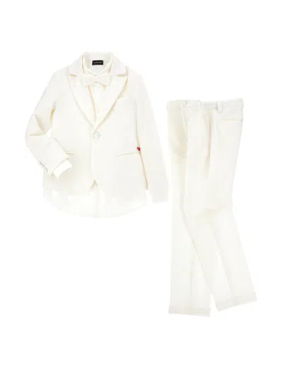 Monnalisa Kids'   Formal Seersucker Suit In Cream