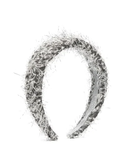 Monnalisa Kids' Frayed-effect Headband In Black