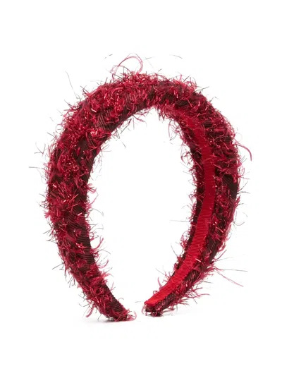 Monnalisa Kids' Frayed-effect Headband In Red