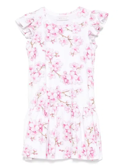 Monnalisa Kids' Free Time Jersey St.peach Jersey St.peach Flowers In White